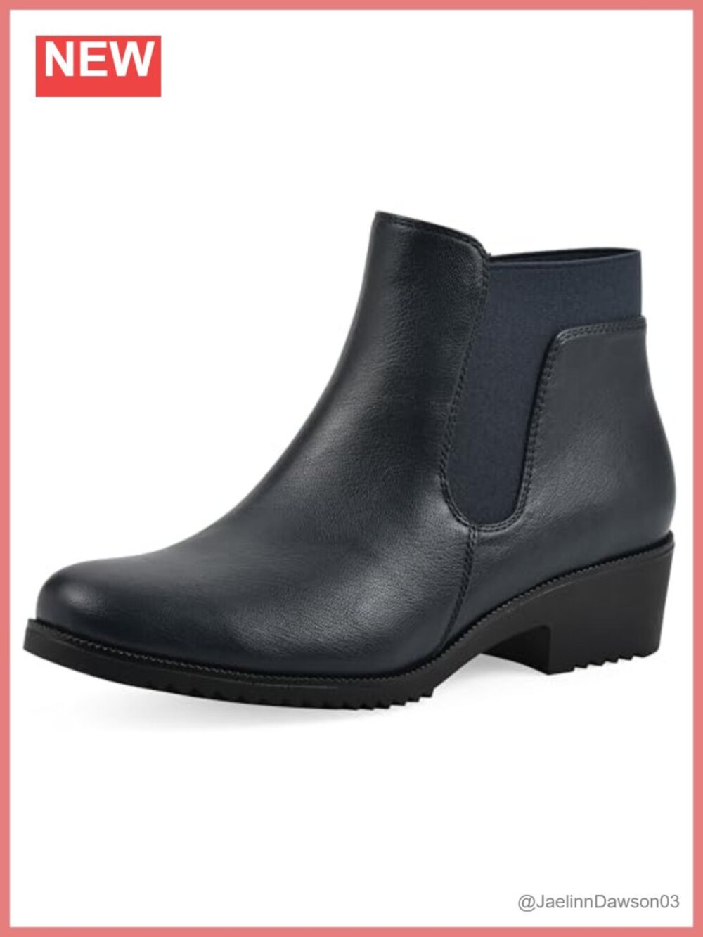 CLIFFS Ankle Bootie Womens Low Block Heel Inside Zipper